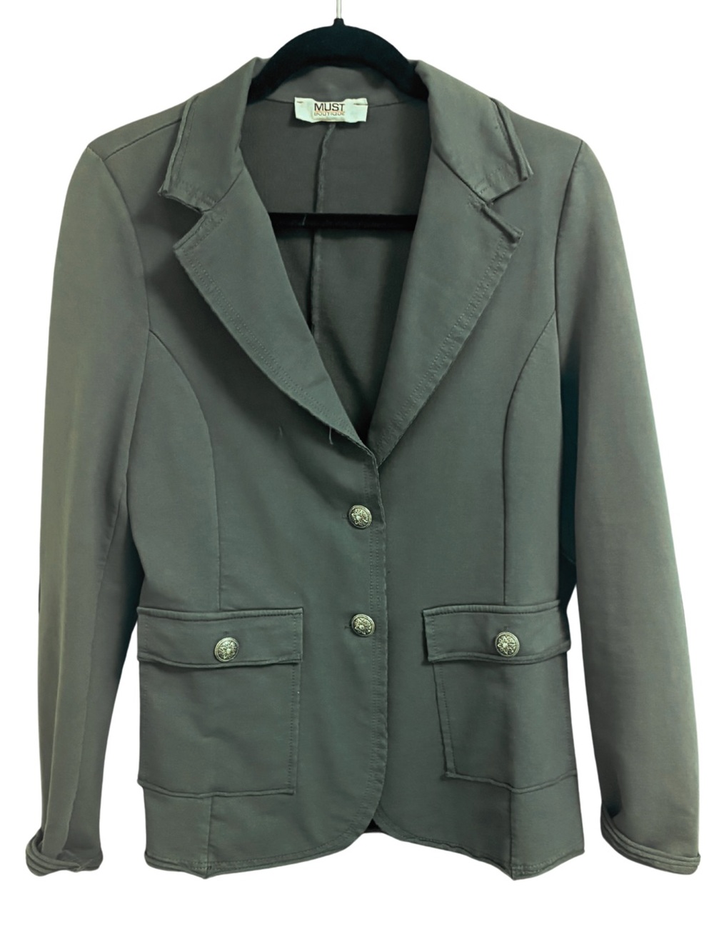 MUST Boutique Made in Italy Olive Stretch Cotton Jacket Size S